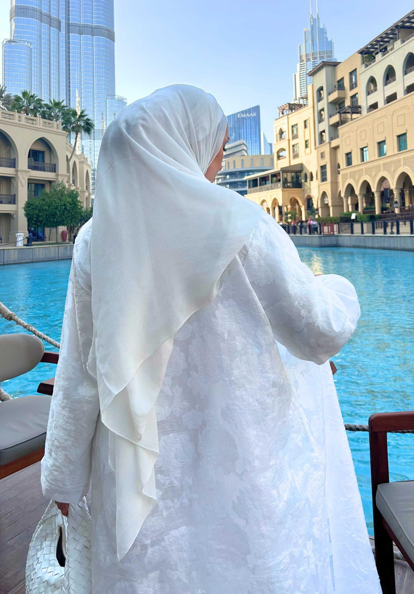 White Bloom Abaya