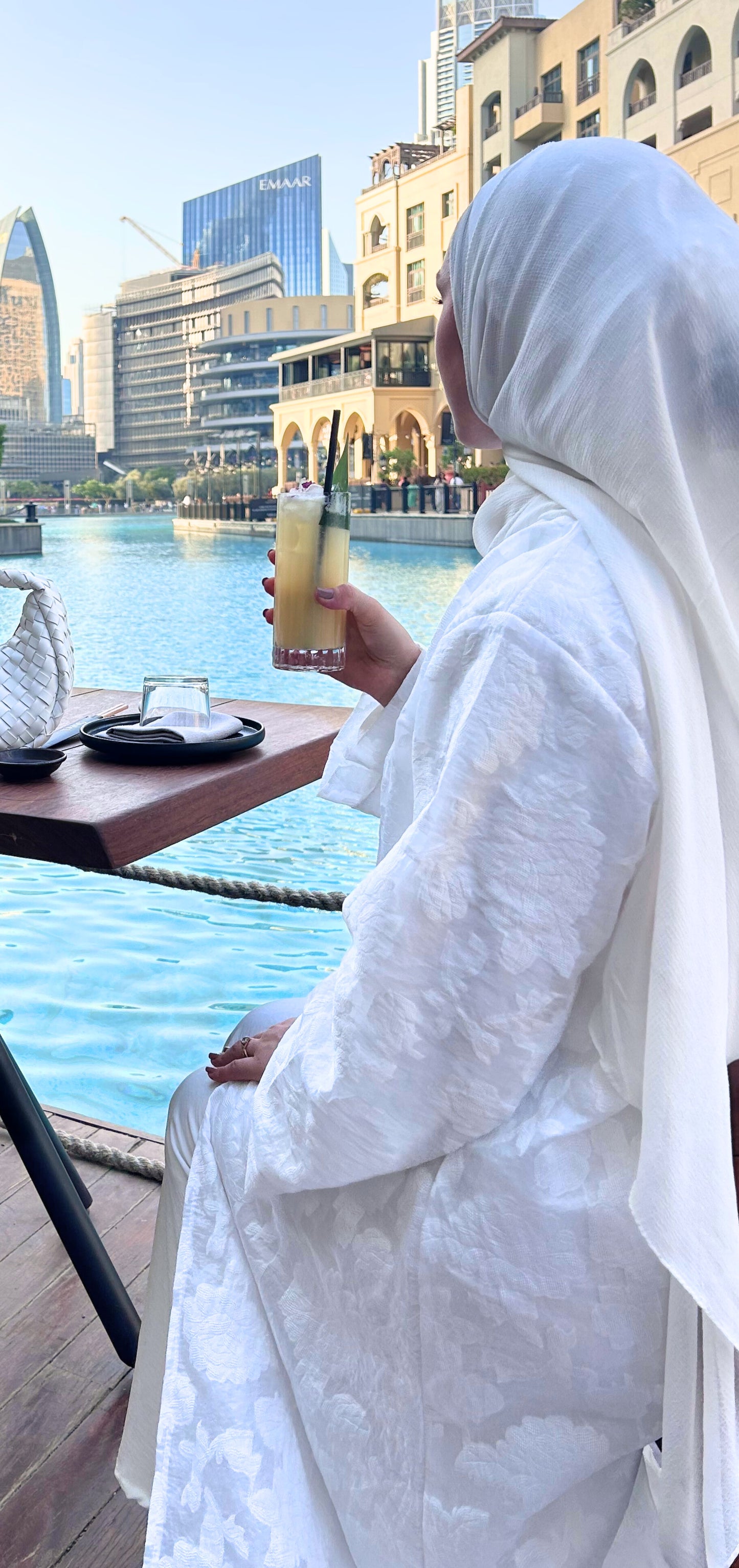 White Bloom Abaya
