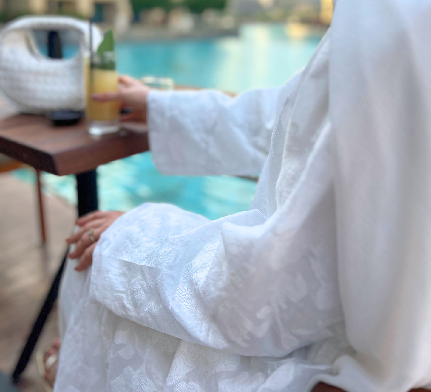 White Bloom Abaya